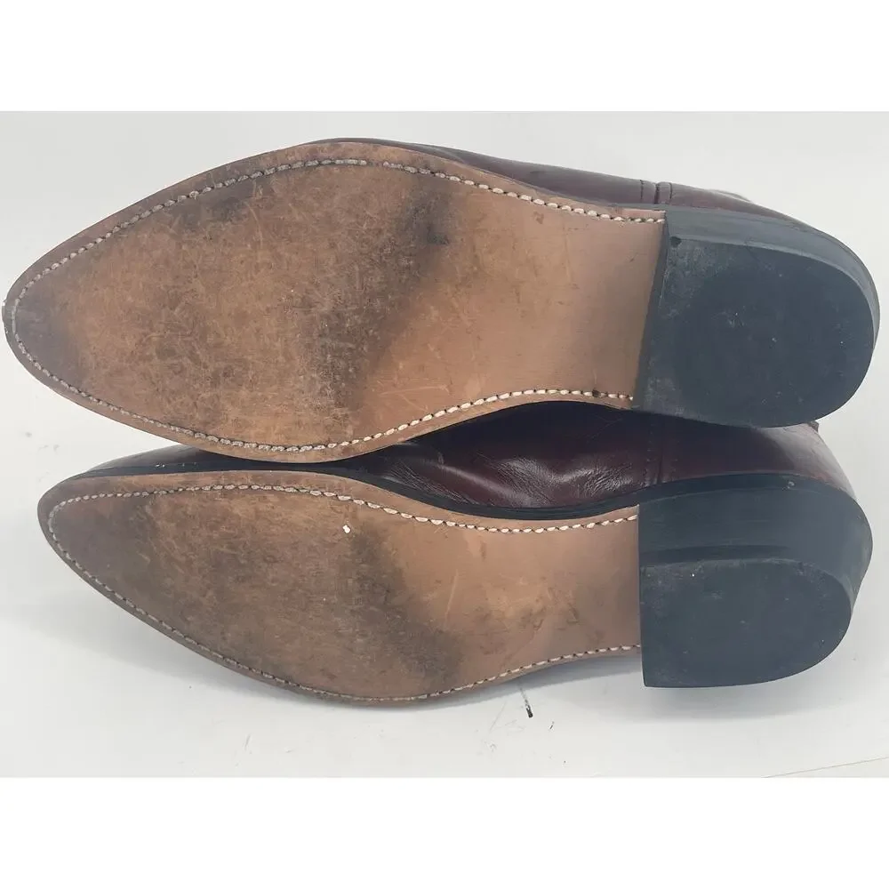 Justin RB913 Men's Size 13 EW Brown Black Leather Western Cowboy Boots Metal